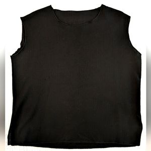 Heydari Women's Sleeveless Top 100% Wool Black Size +1